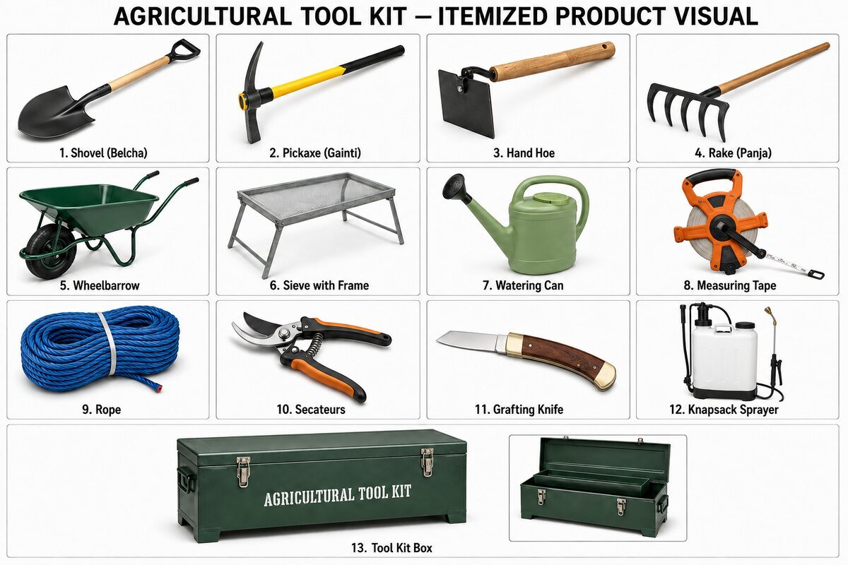 Agriculture hand tools and livelihood kit items