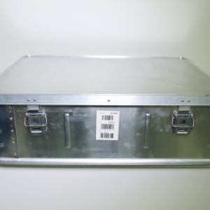 Box, metal, lockable, for storage